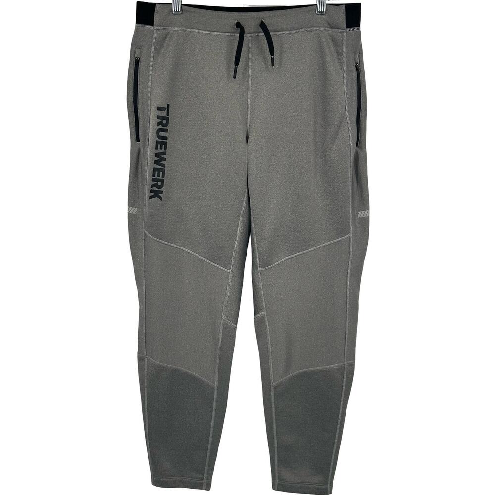 Men's Grey Black TRUEWERK M2 Transit Fleece Lined Sweatpants Joggers Sz L Long